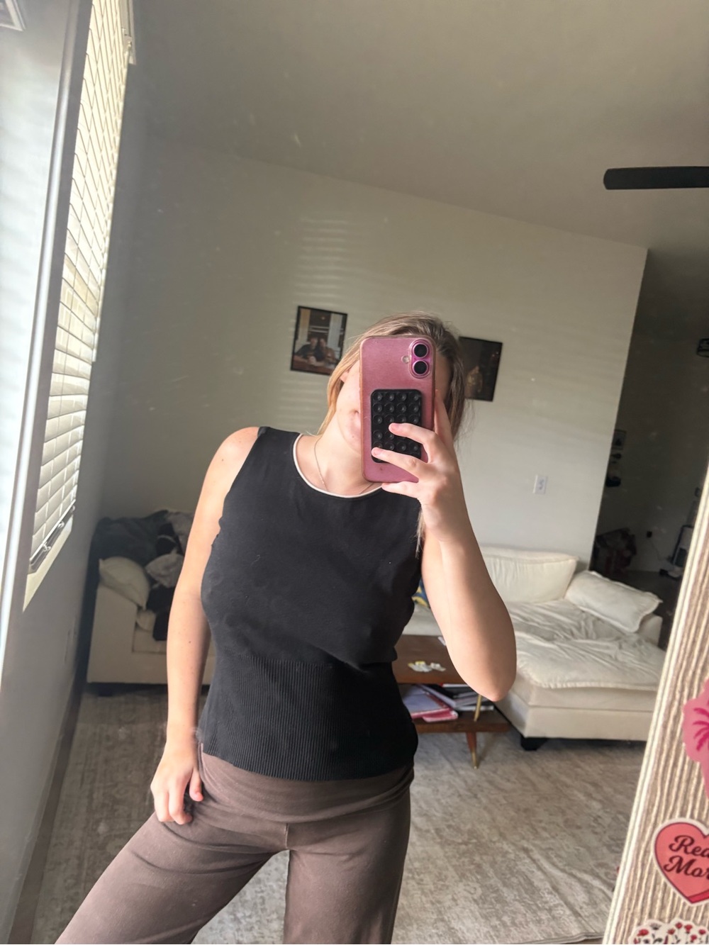 Liz Claiborne Black Ribbed Sleeveless Tank Top